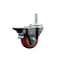 Service Caster 3 Inch Red Polyurethane Wheel Swivel 58 Inch Threaded Stem Caster with Brake SCC SCC-TS20S314-PPUB-RED-PLB-58212 - alternate 1
